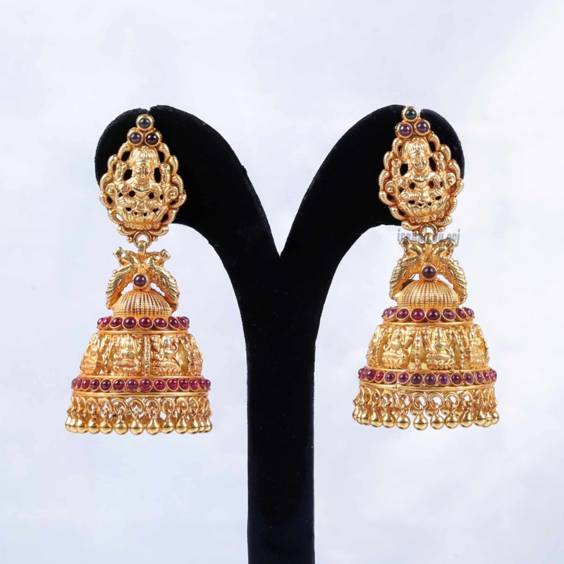 Gold plated silver nagas lakshmi jhumkka