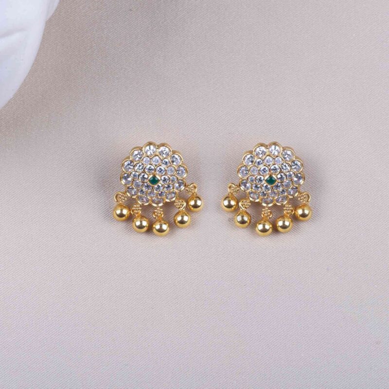 Gold plated silver cz stone earrings