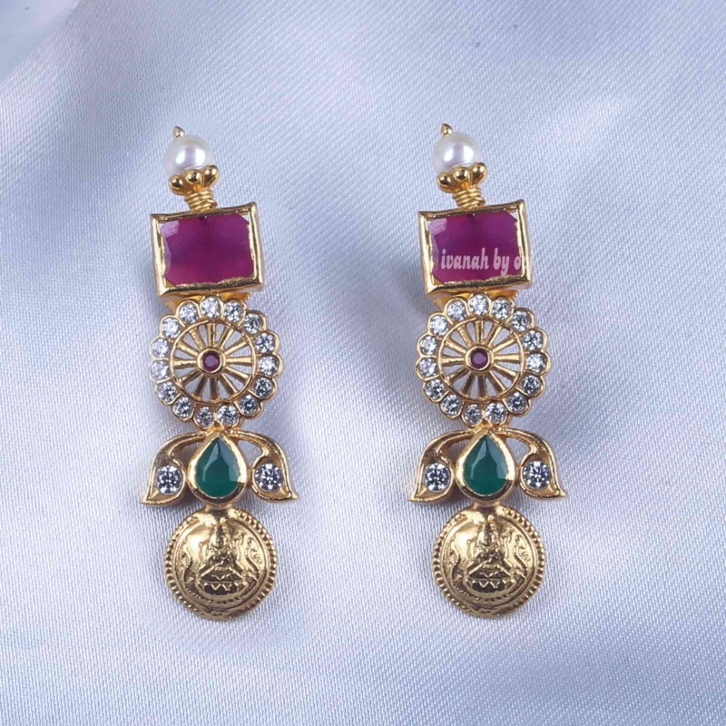 Gold plated silver traditional earring
