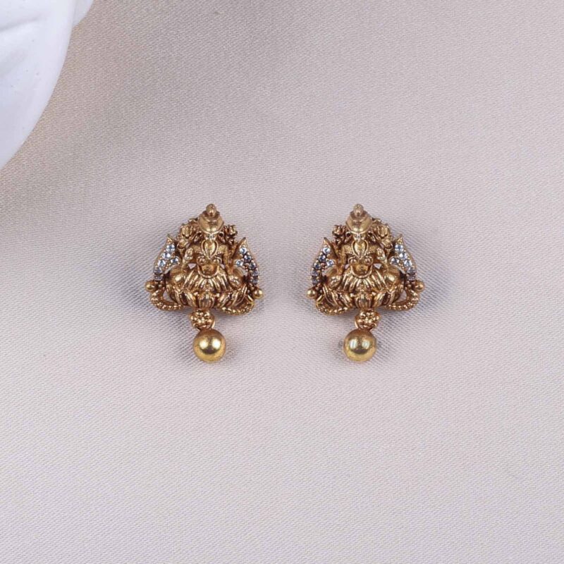 Gold plated silver nagas lakshmi earrings