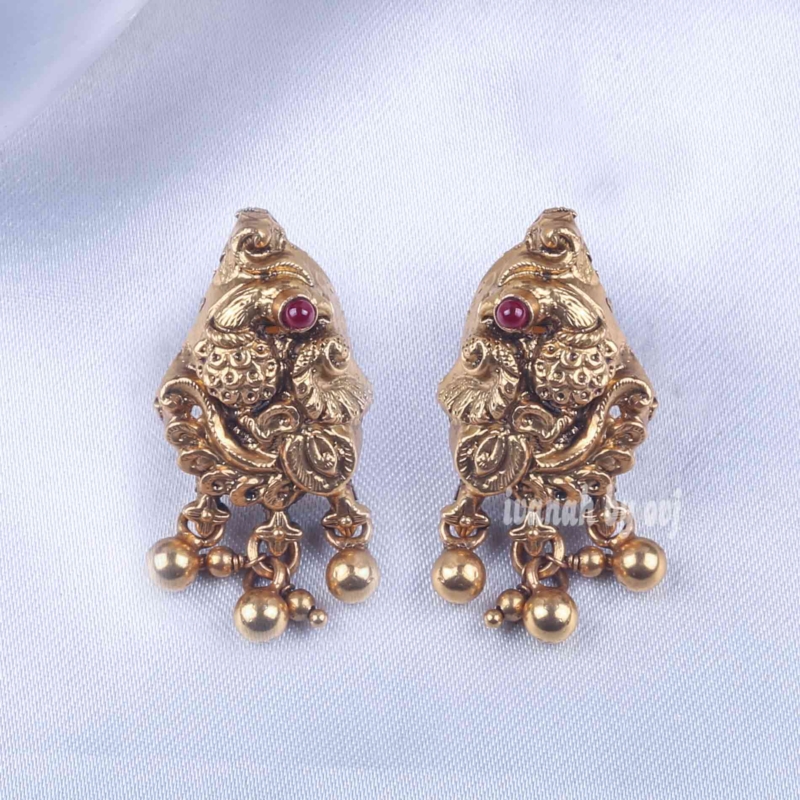 Gold plated silver nagas earrings