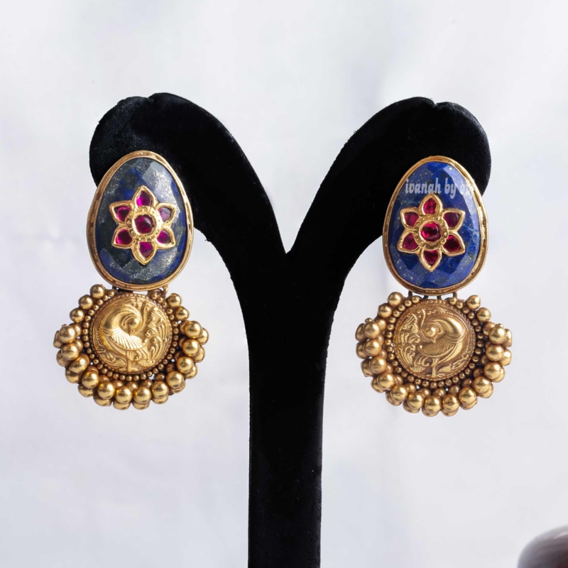 Gold plated silver trendy earring