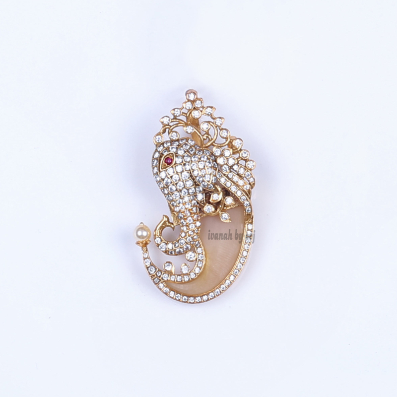 Gold plated silver ganesh pendant