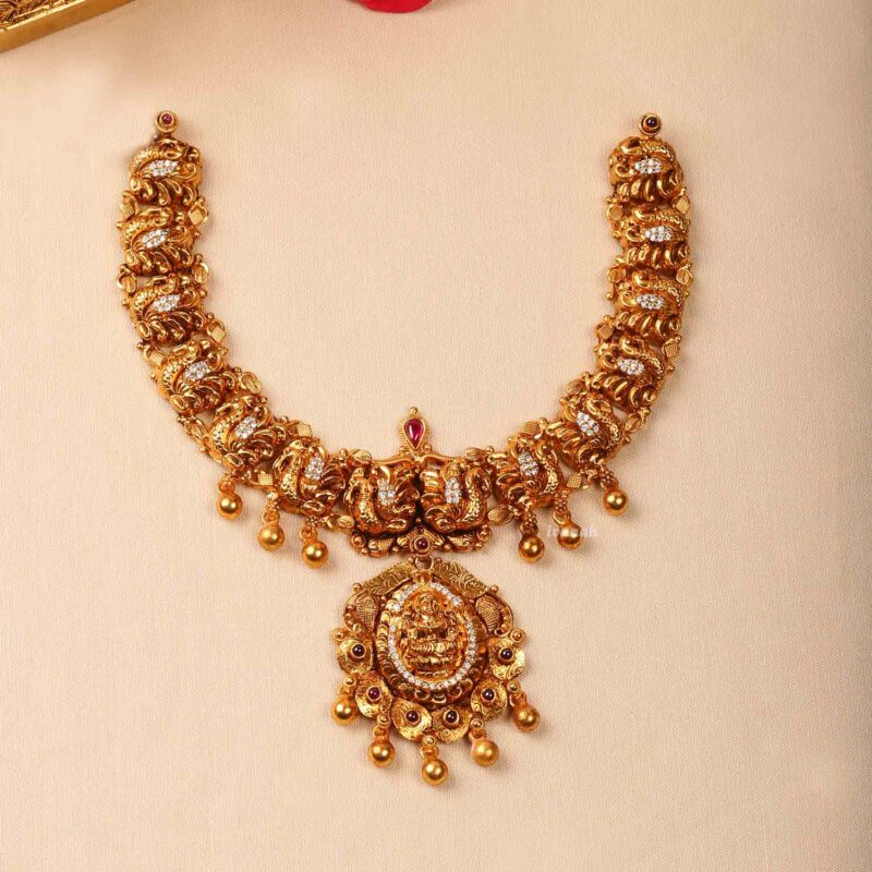 Gold Plated Silver Lakshmi Short Necklace