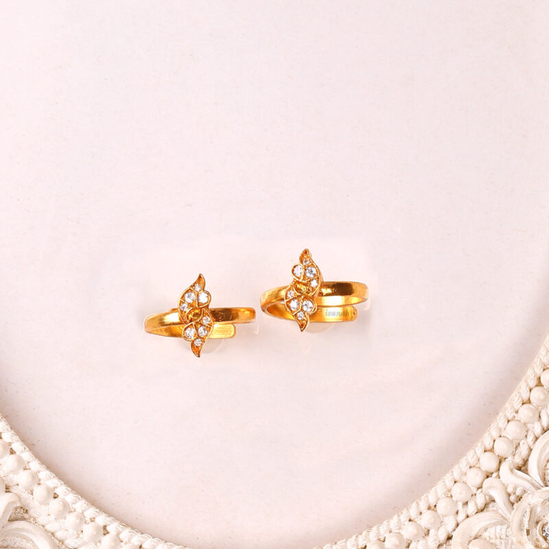 Gold plated silver CZ Stone Toe rings