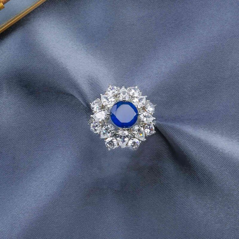 Silver bridal swaroaski ring