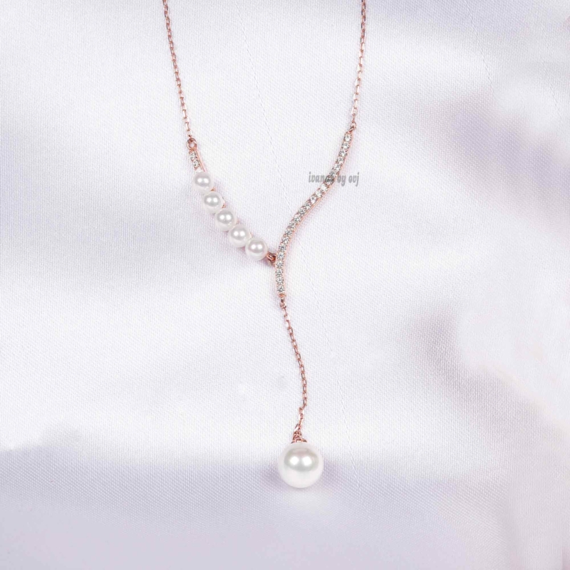 Silver Rose Gold Minimal Necklace
