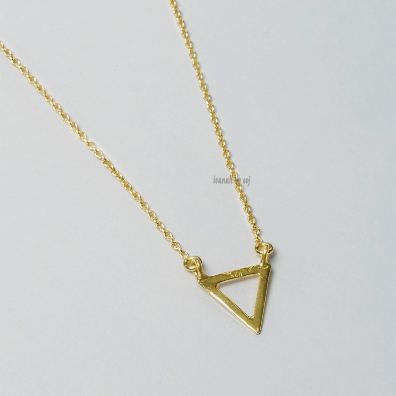 Gold Plated Silver Chain with Minimal Triangle Pendant