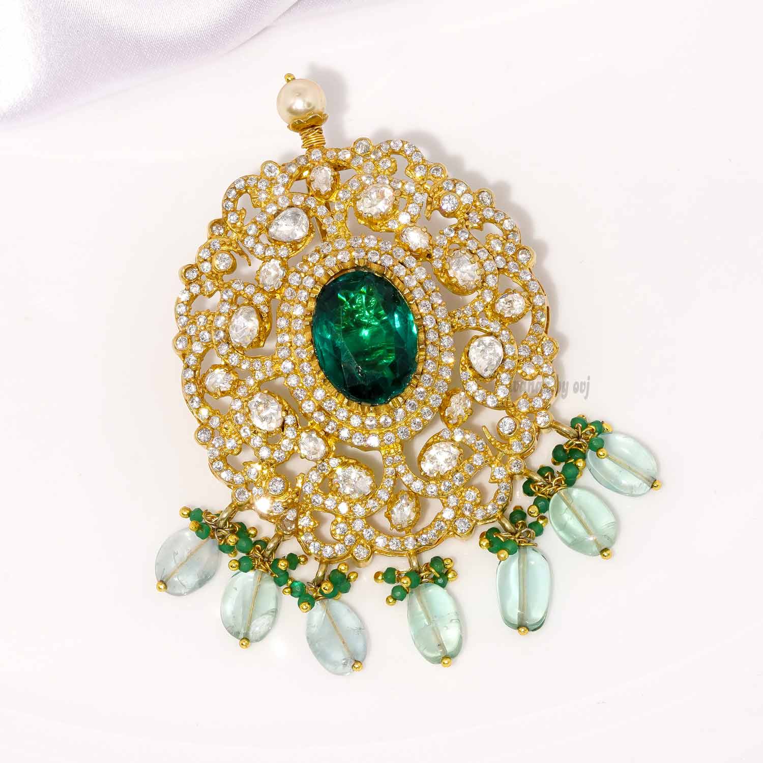 Emerald Moissanite Pendant